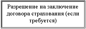 Подпись: Разрешение на заключение договора страхования (если требуется)
___________________________
когда получено, кем дано
