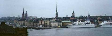 Стокгольм - столица швеции, панорама средневековой части города