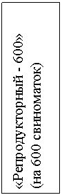Подпись: «Репродукторный - 600»
(на 600 свиноматок)