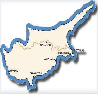 Карта курортов Кипра