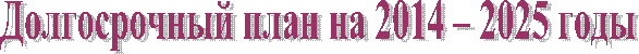 Долгосрочный план на 2014 – 2025 годы