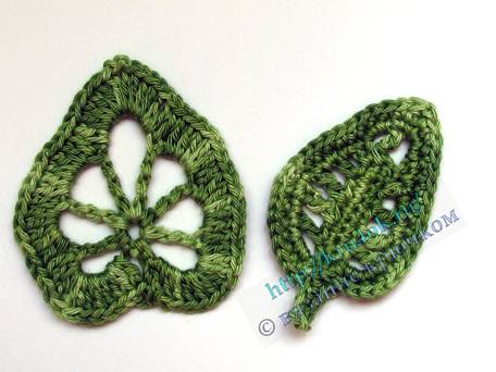 вязаные листья