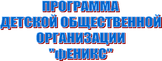ПРОГРАММА
ДЕТСКОЙ ОБЩЕСТВЕННОЙ
ОРГАНИЗАЦИИ
"фЕНИКС"